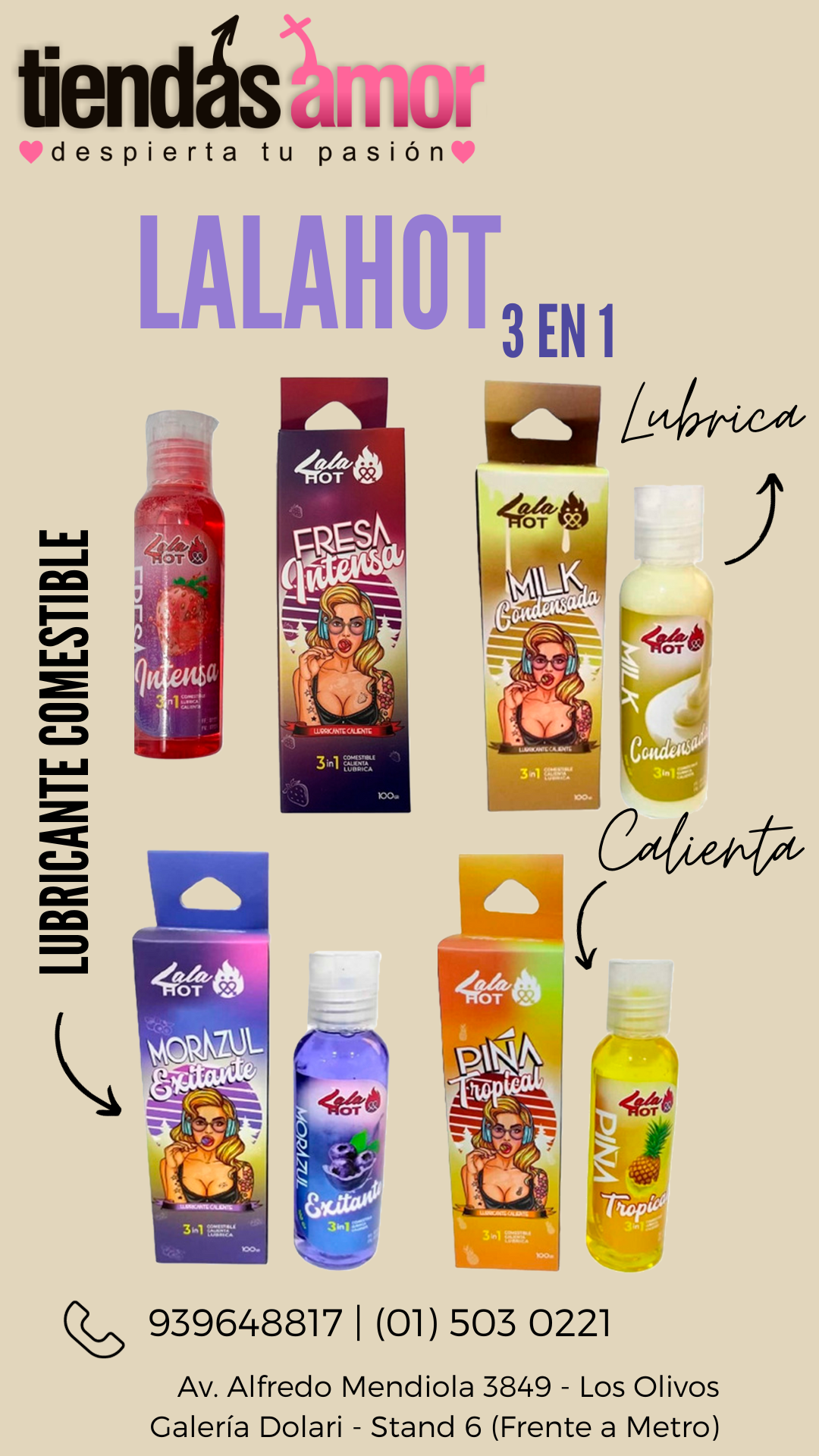 lala hot lubricante de sabores sexshop puente piedra